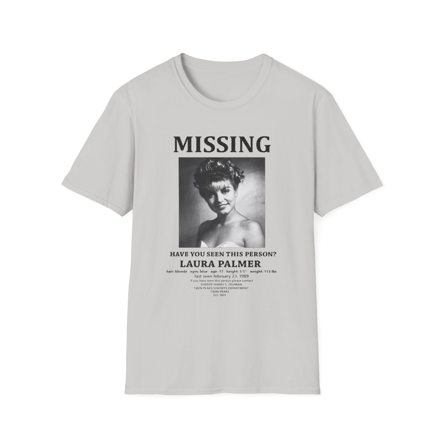 laura palmer missing poster tshirt