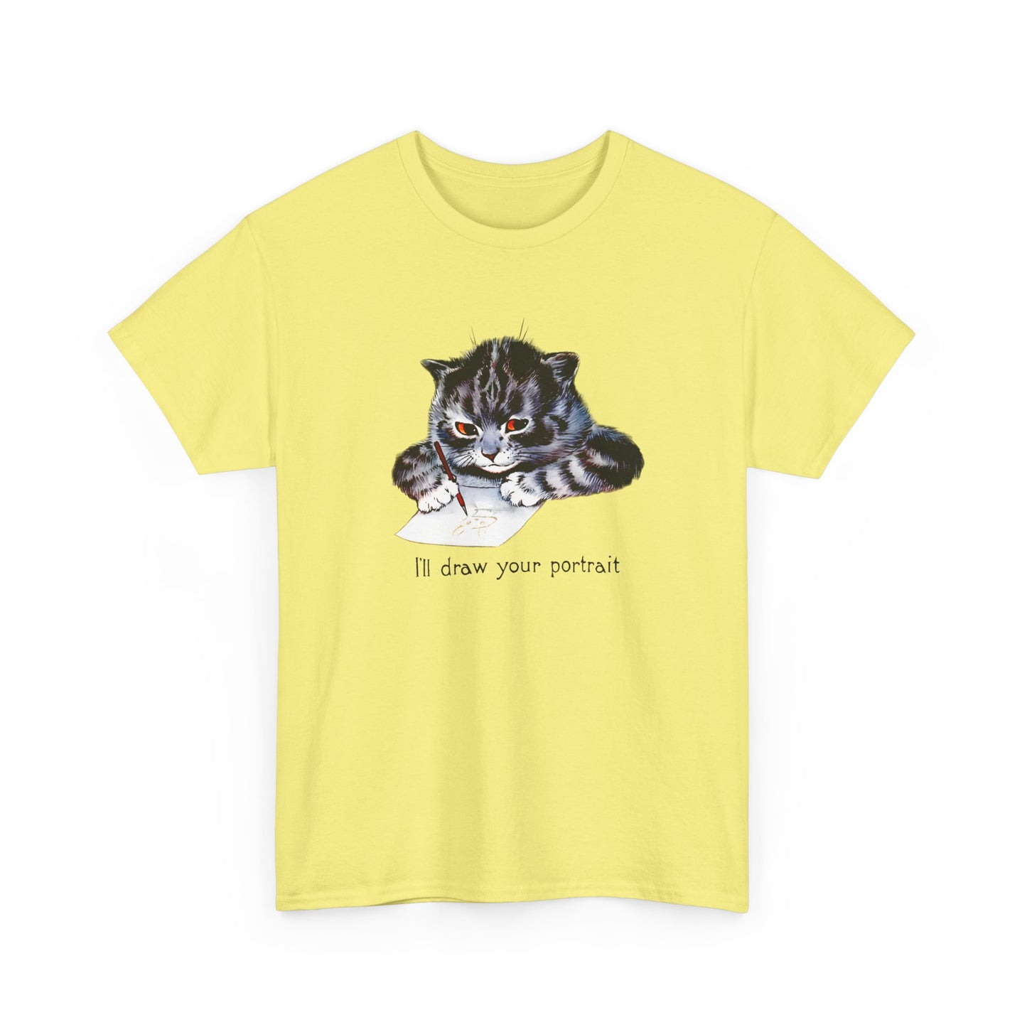 louis wain anthropomorphised cat painting i'll draw your portrait tshirt