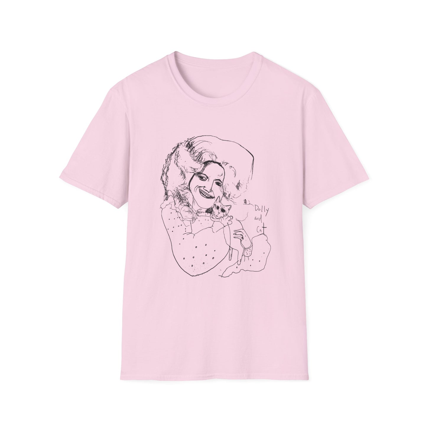 dolly and cat drawing tshirt