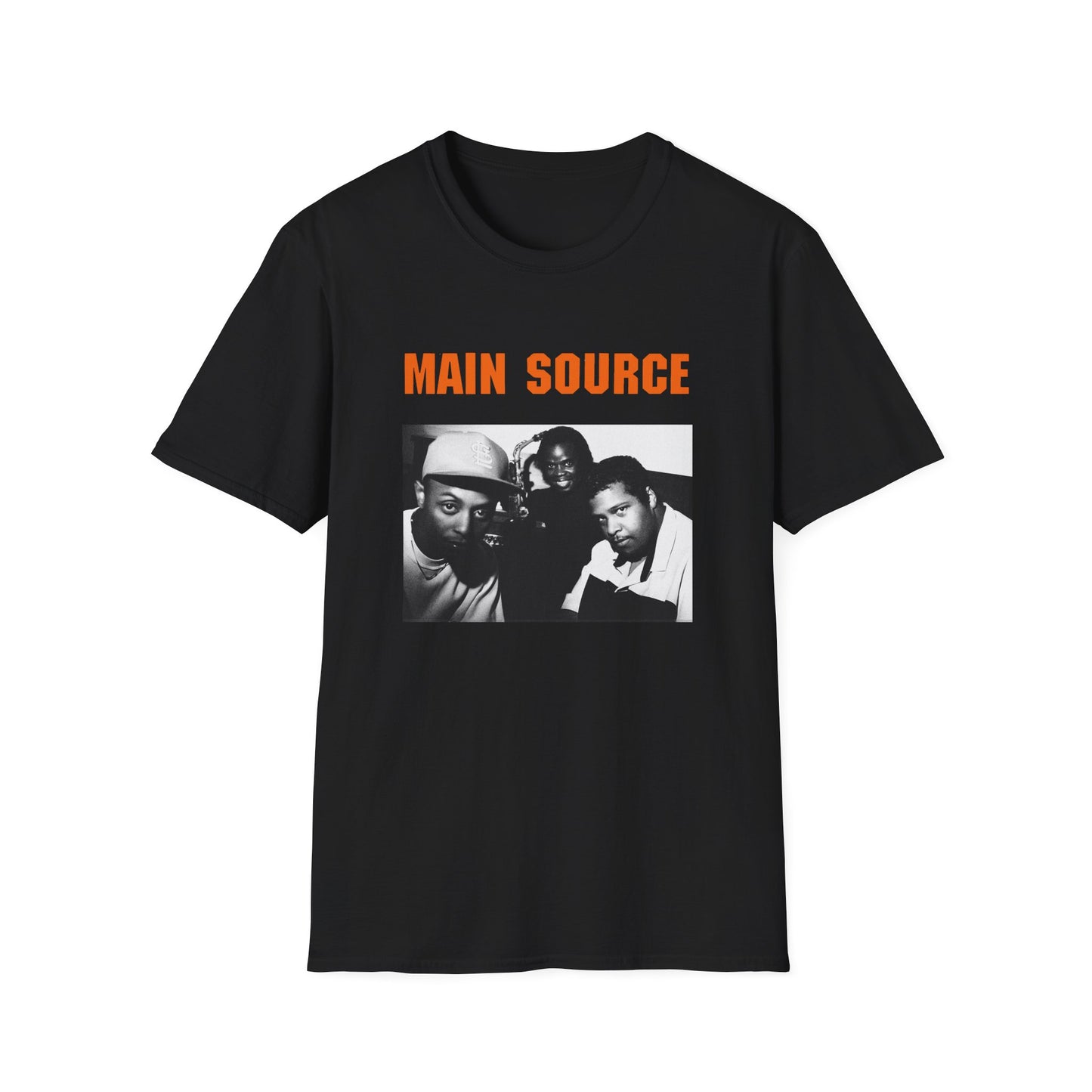 main source 90s hip hop legends photo on the couch tshirt