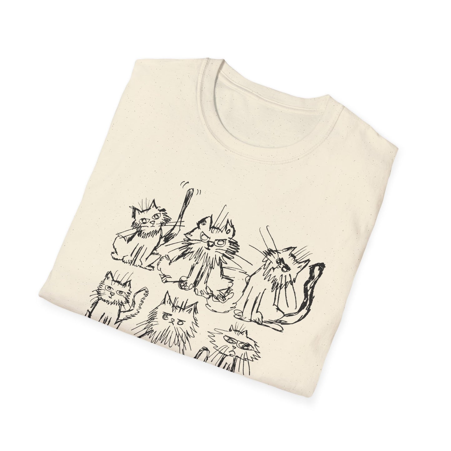 original drawing six cats tshirt