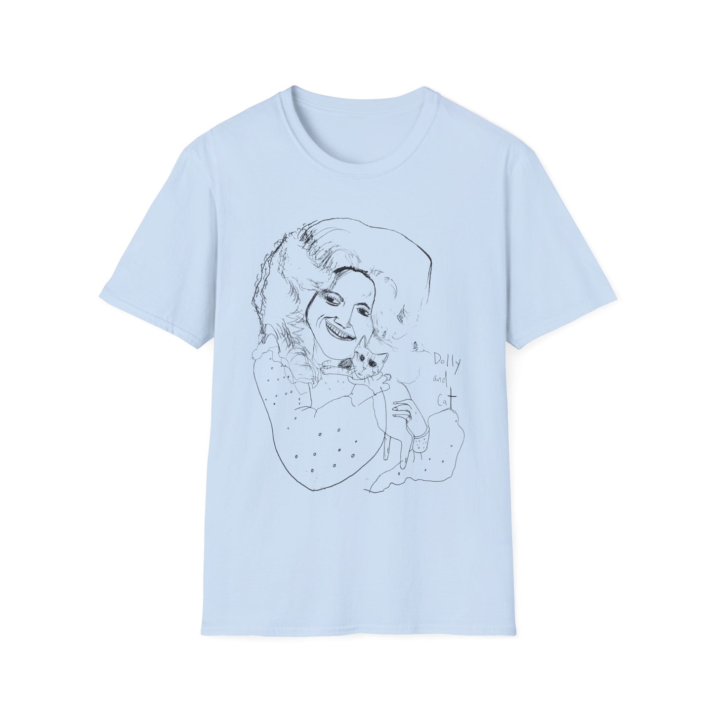 dolly and cat drawing tshirt