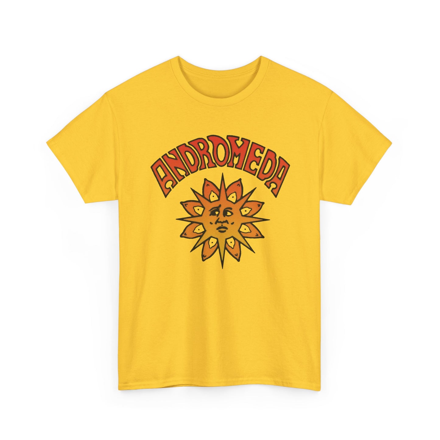 1960s english psychedelic rock band andromeda orange variant tshirt