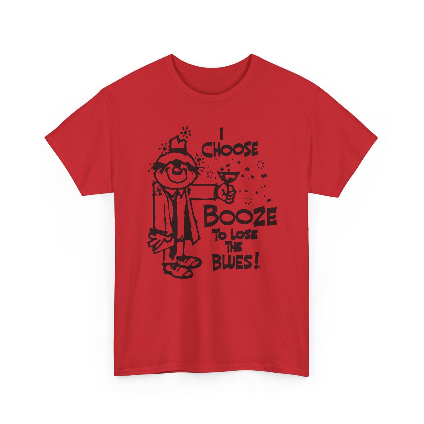 1970s i choose booze to lose the blues reproduction tshirt