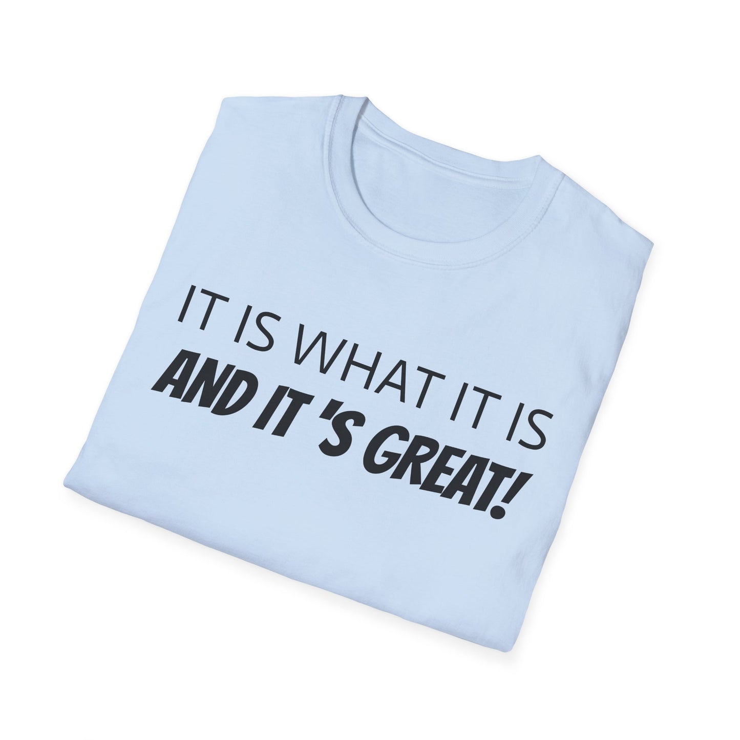 it is what it is and it's great! tshirt