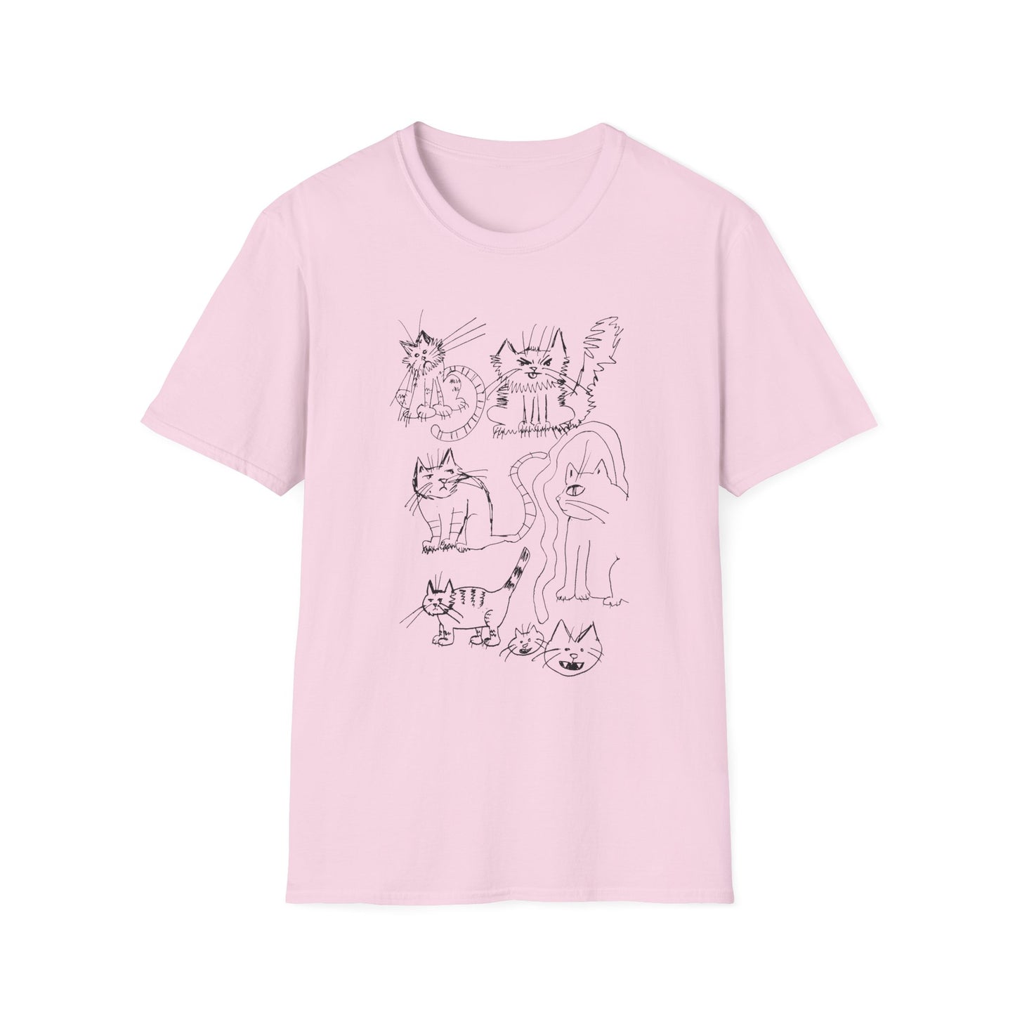 original drawing seven cats tshirt