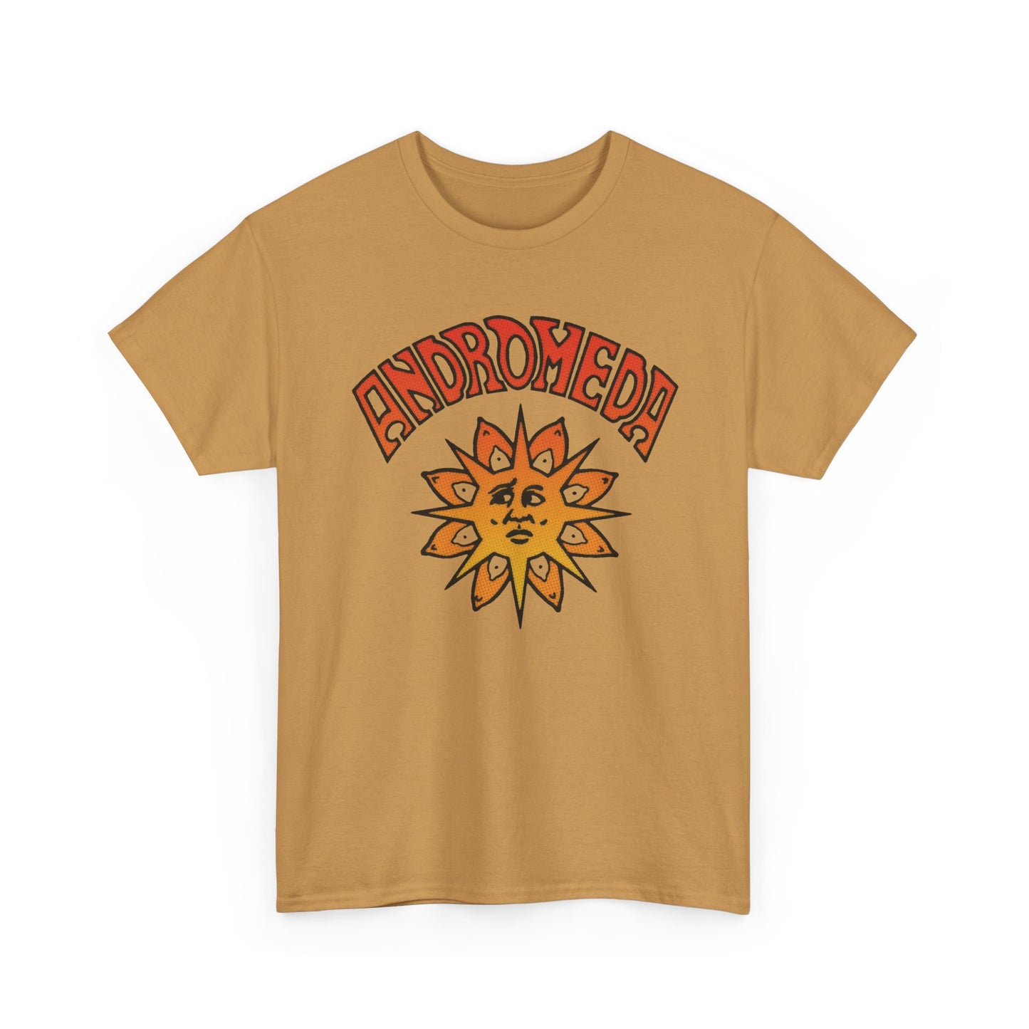 1960s english psychedelic rock band andromeda orange variant tshirt