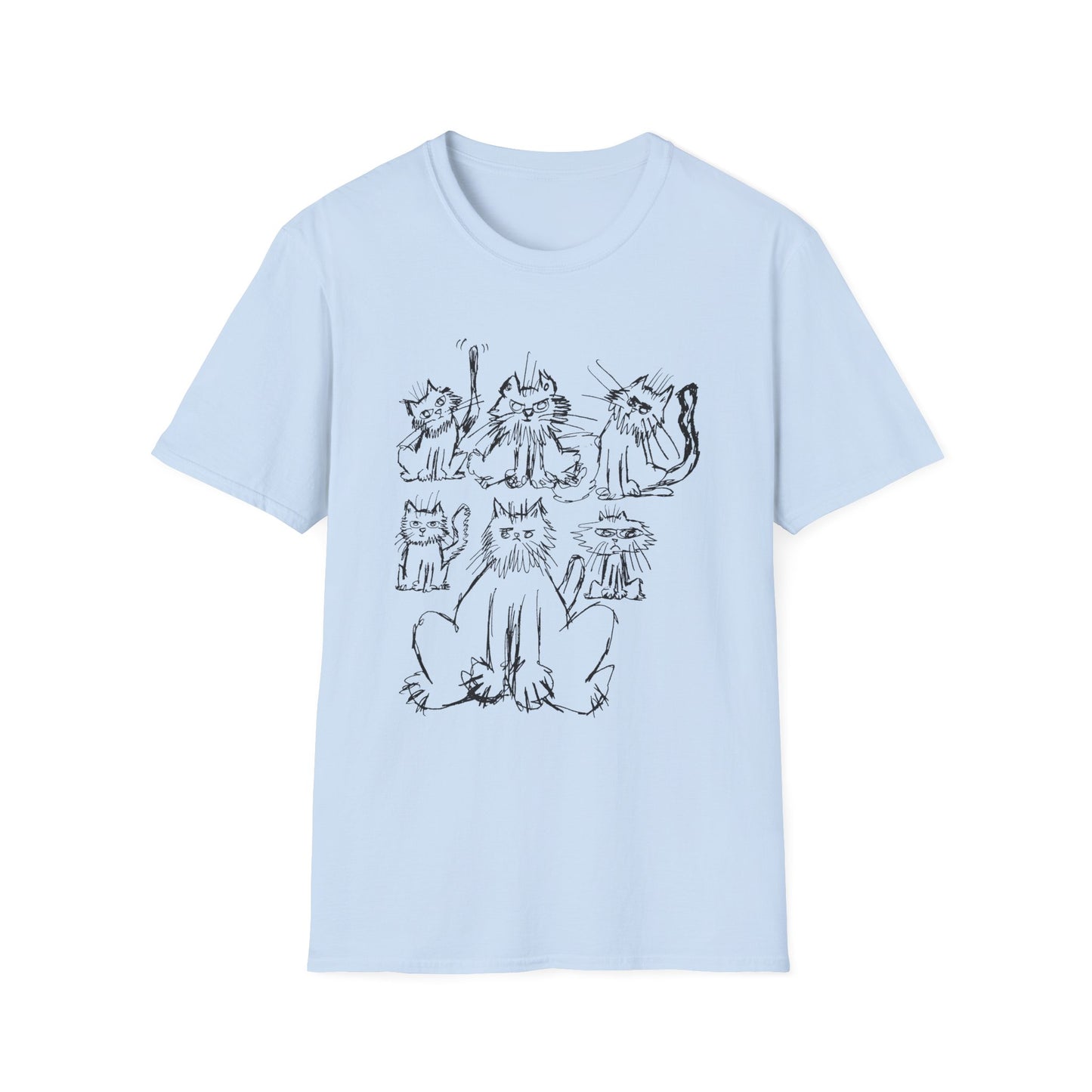 original drawing six cats tshirt