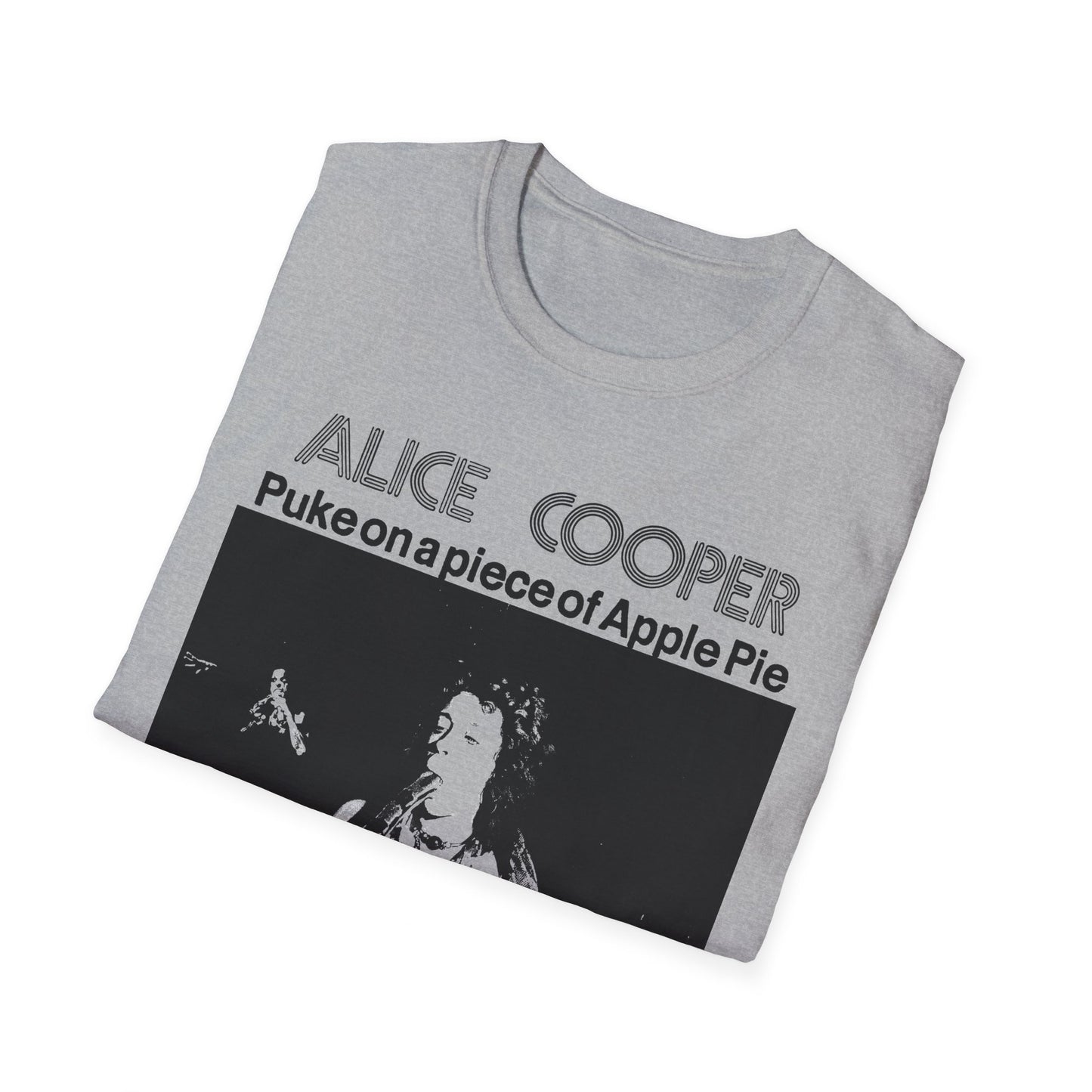 alice cooper puke on a piece of apple pie bootleg from detroit show 1971 tshirt