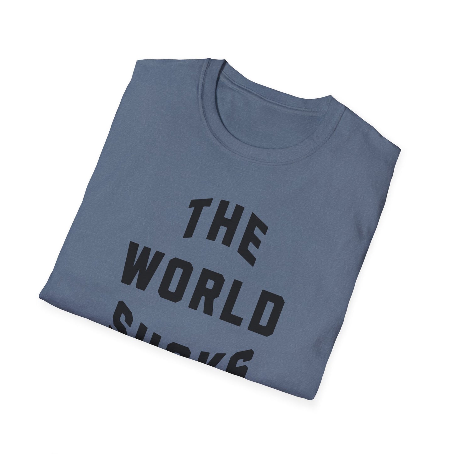 the world sucks vintage design tshirt