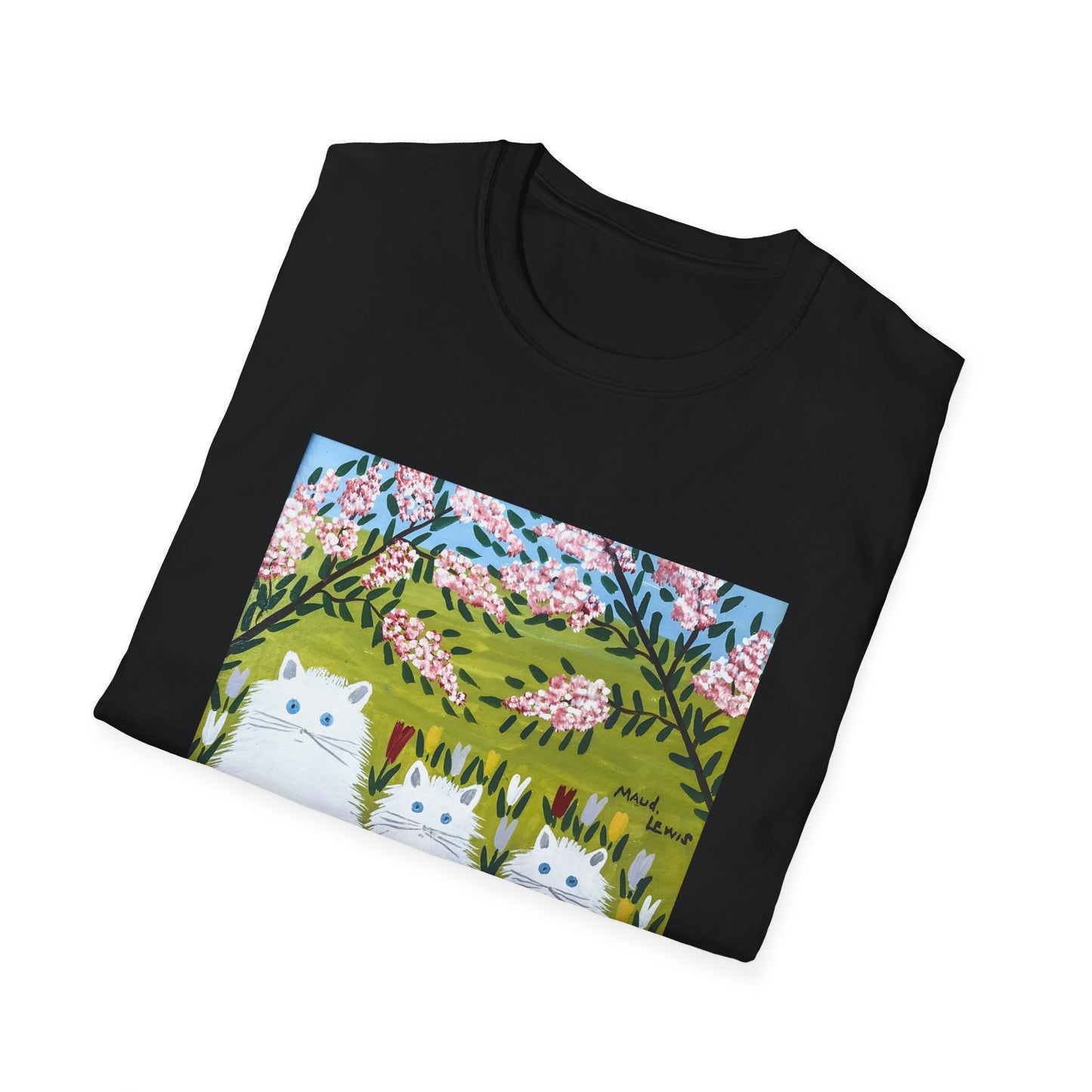 1965 maud lewis painting three white cats tshirt
