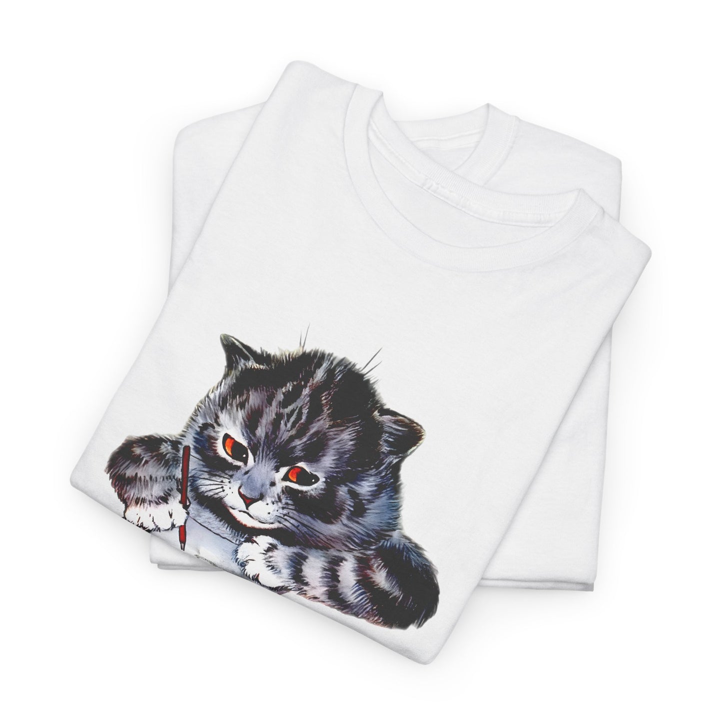 louis wain anthropomorphised cat painting i'll draw your portrait tshirt