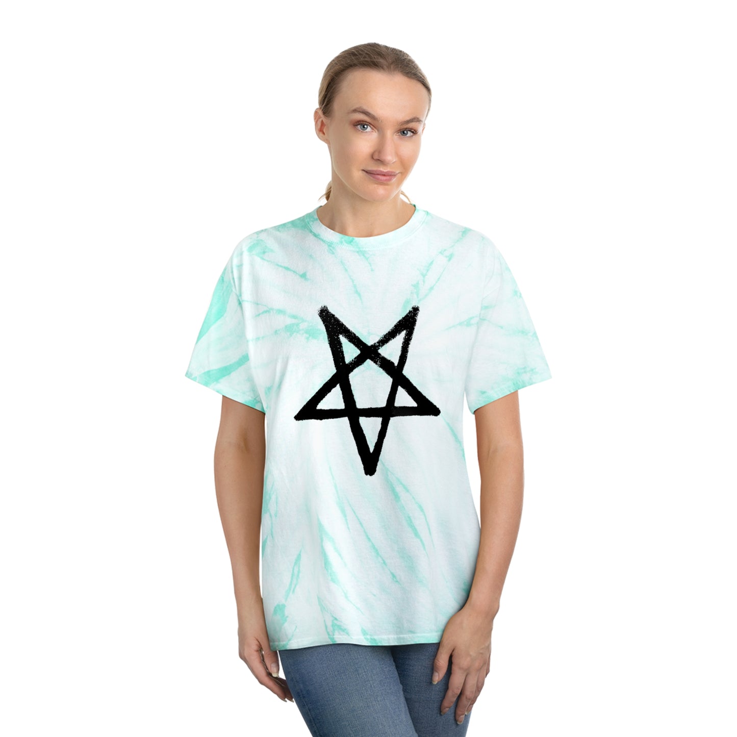 satan star tie dye tshirt