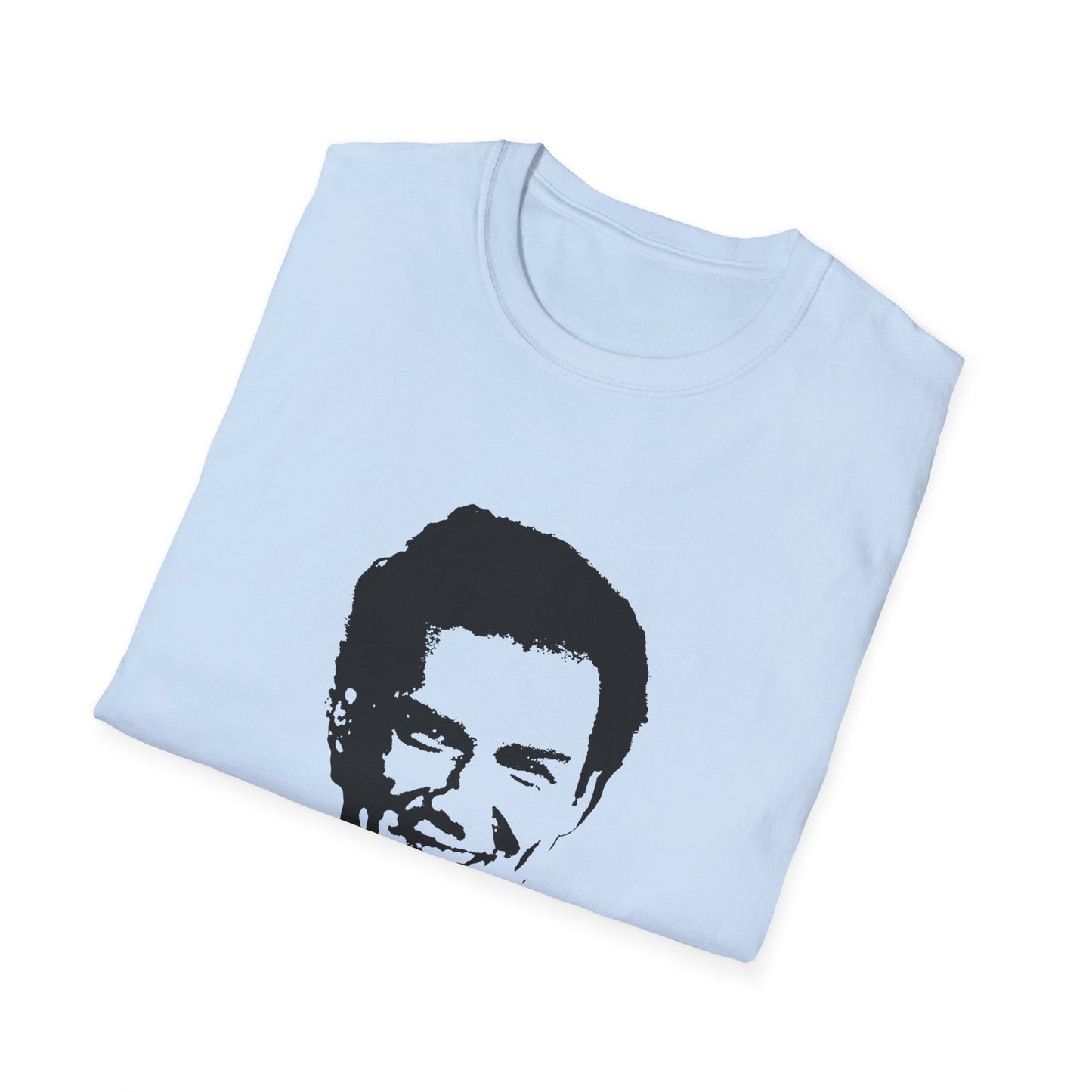 norm macdonald black stencil face tshirt