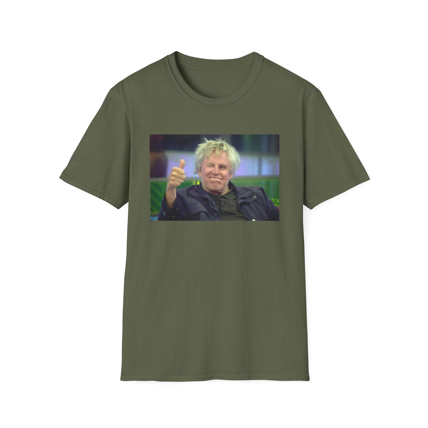 gary busey thumbs up tshirt