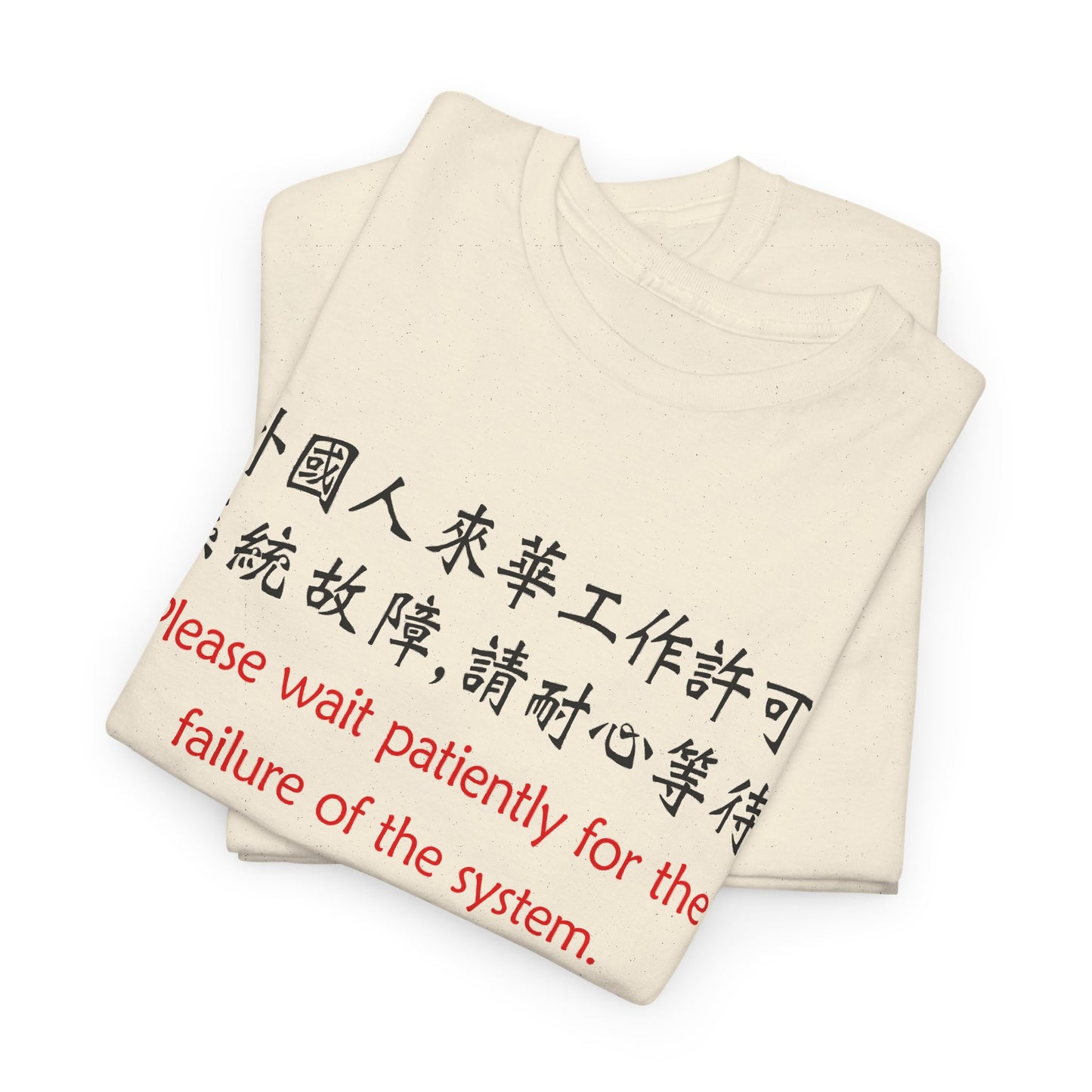 chinese work permit meme please wait for the failure of the system tshirt