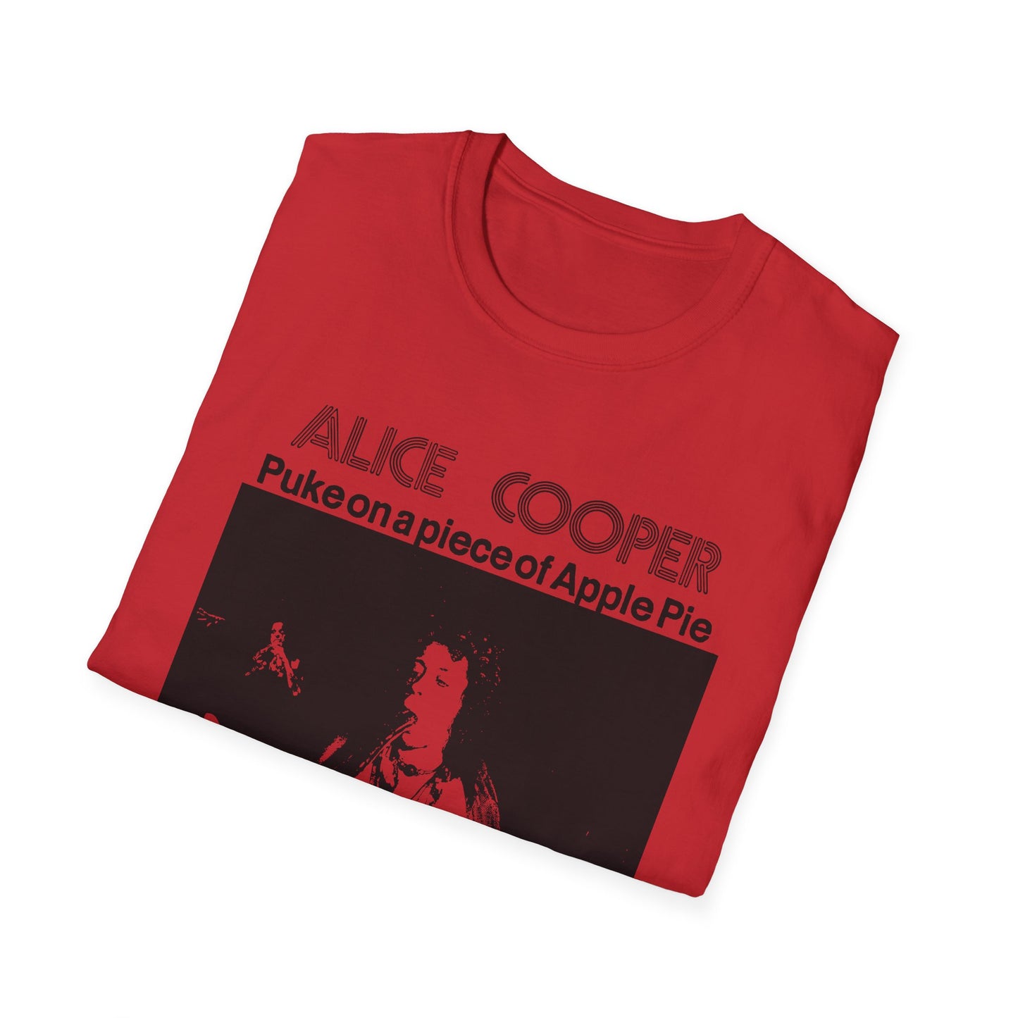 alice cooper puke on a piece of apple pie bootleg from detroit show 1971 tshirt
