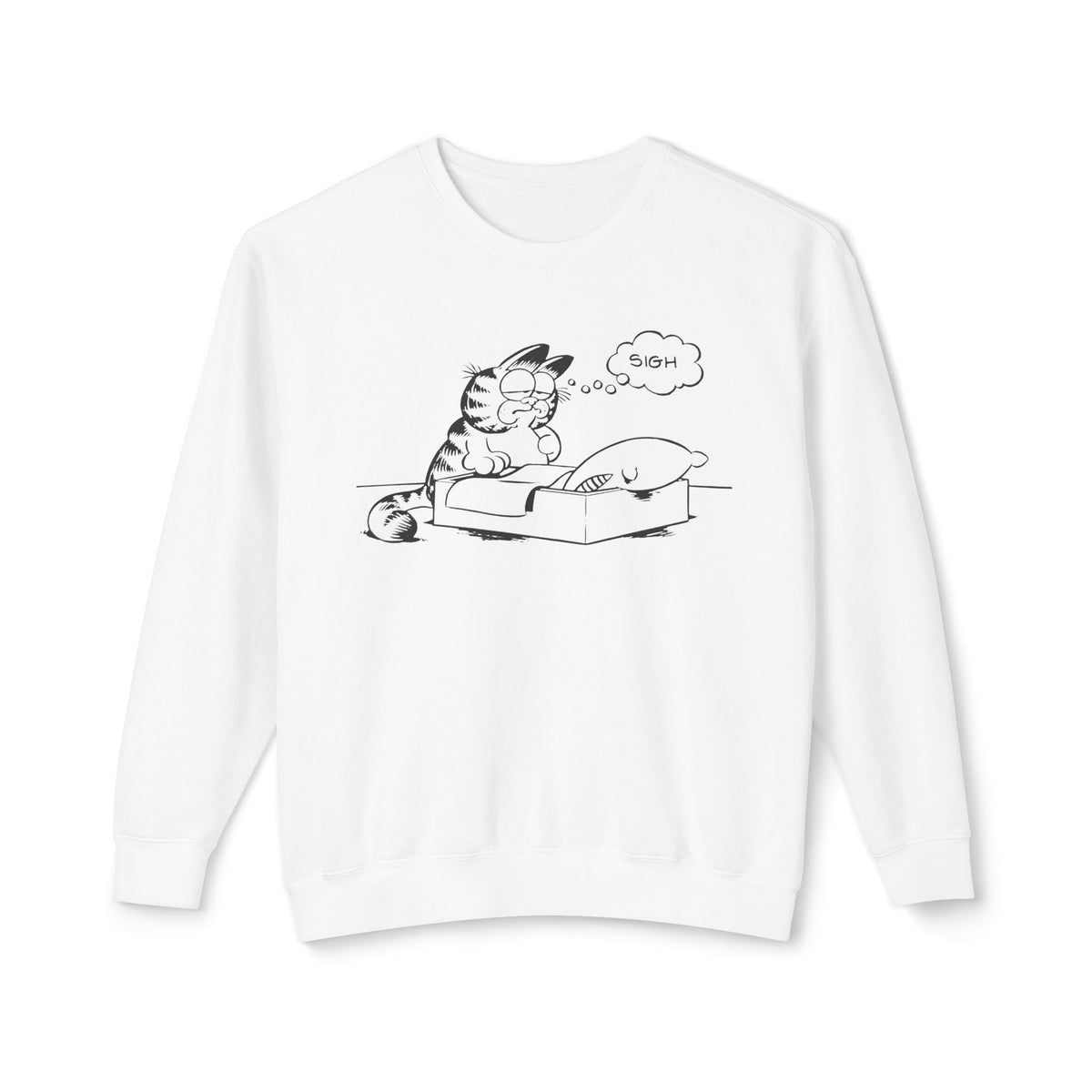 garf type cat sighing 100% cotton sweatshirt