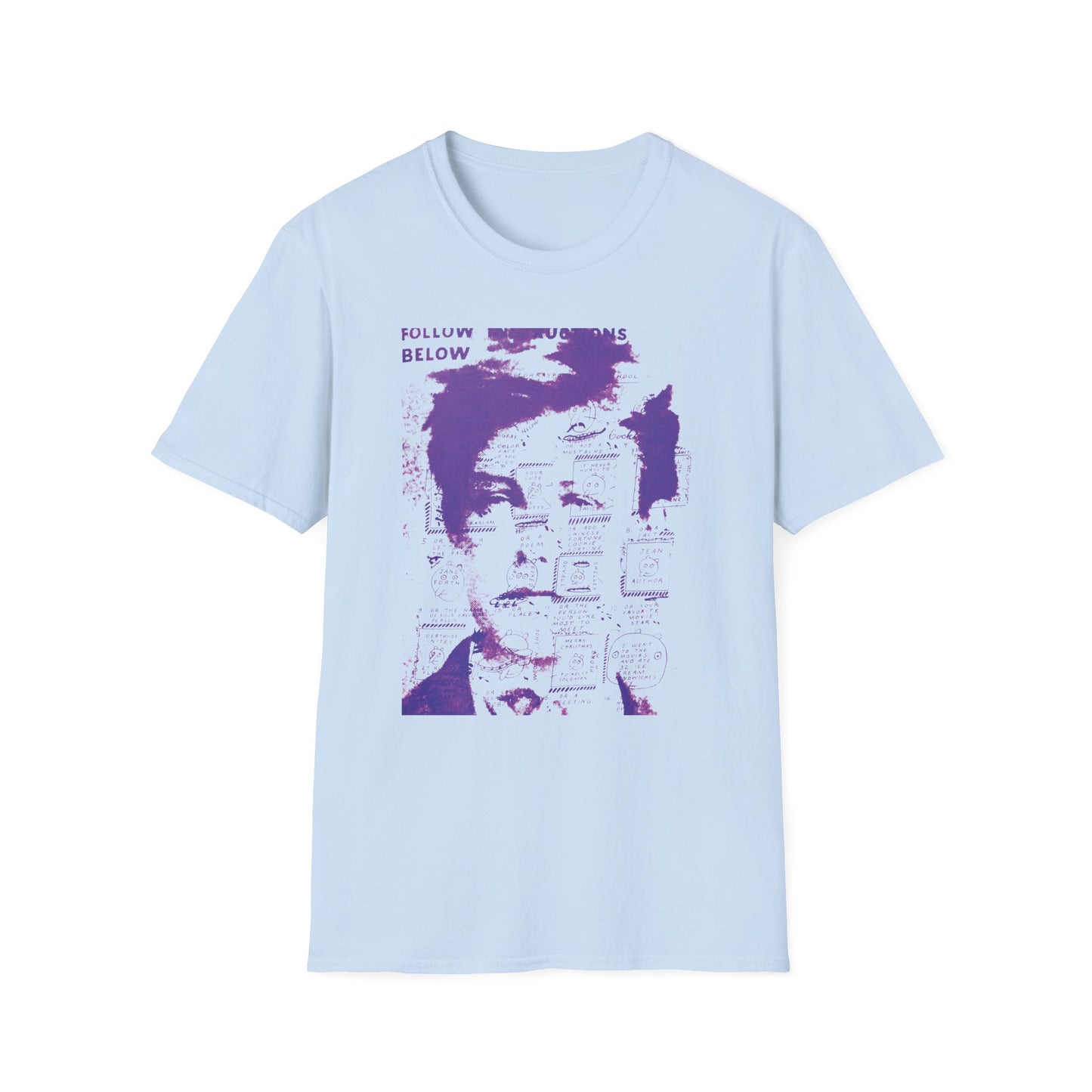 ray johnson arthur rimbaud art in purple tshirt