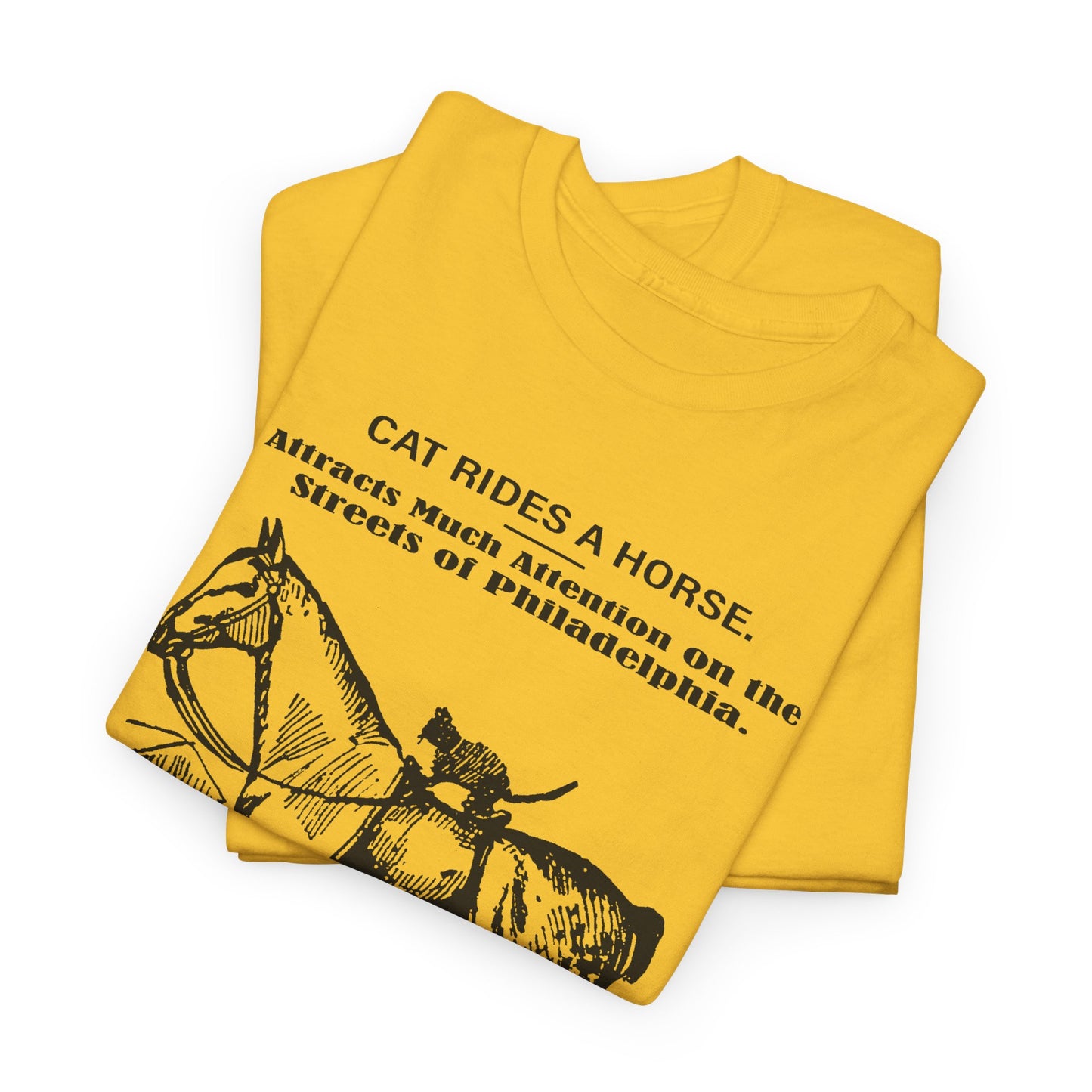 1898 cat named waffles rides horse news article drawing reproduction tshirt
