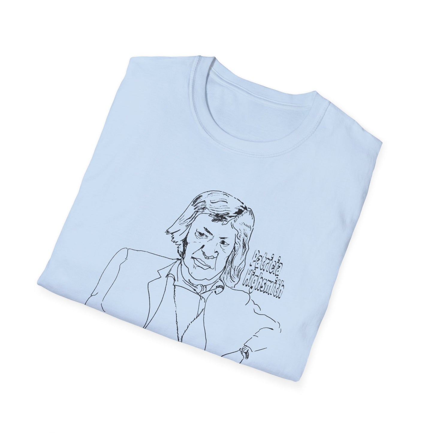 original drawing of patricia highsmith I find the public passion for justice quite boring and artificial tshirt
