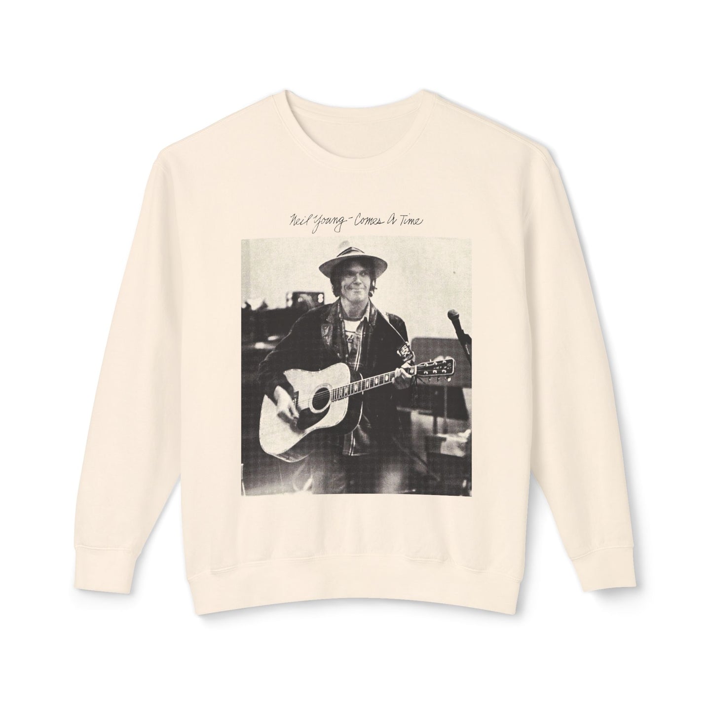 neil young 1978 comes a time album 100% cotton sweatshirt