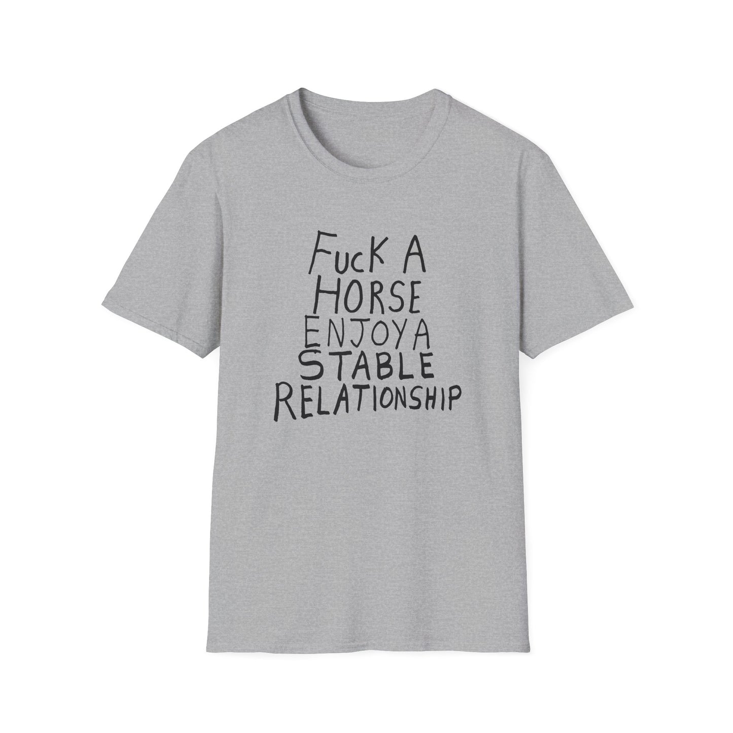 fuck a horse enjoy a stable relationship hand drawn tshirt