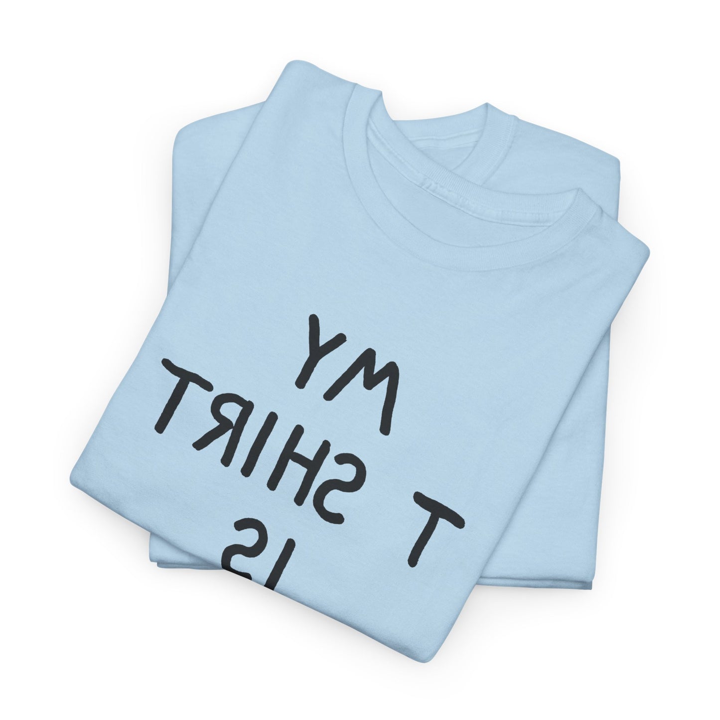 1960s novelty my tshirt is inside out spelled backwards custom hand drawn reproduction tshirt