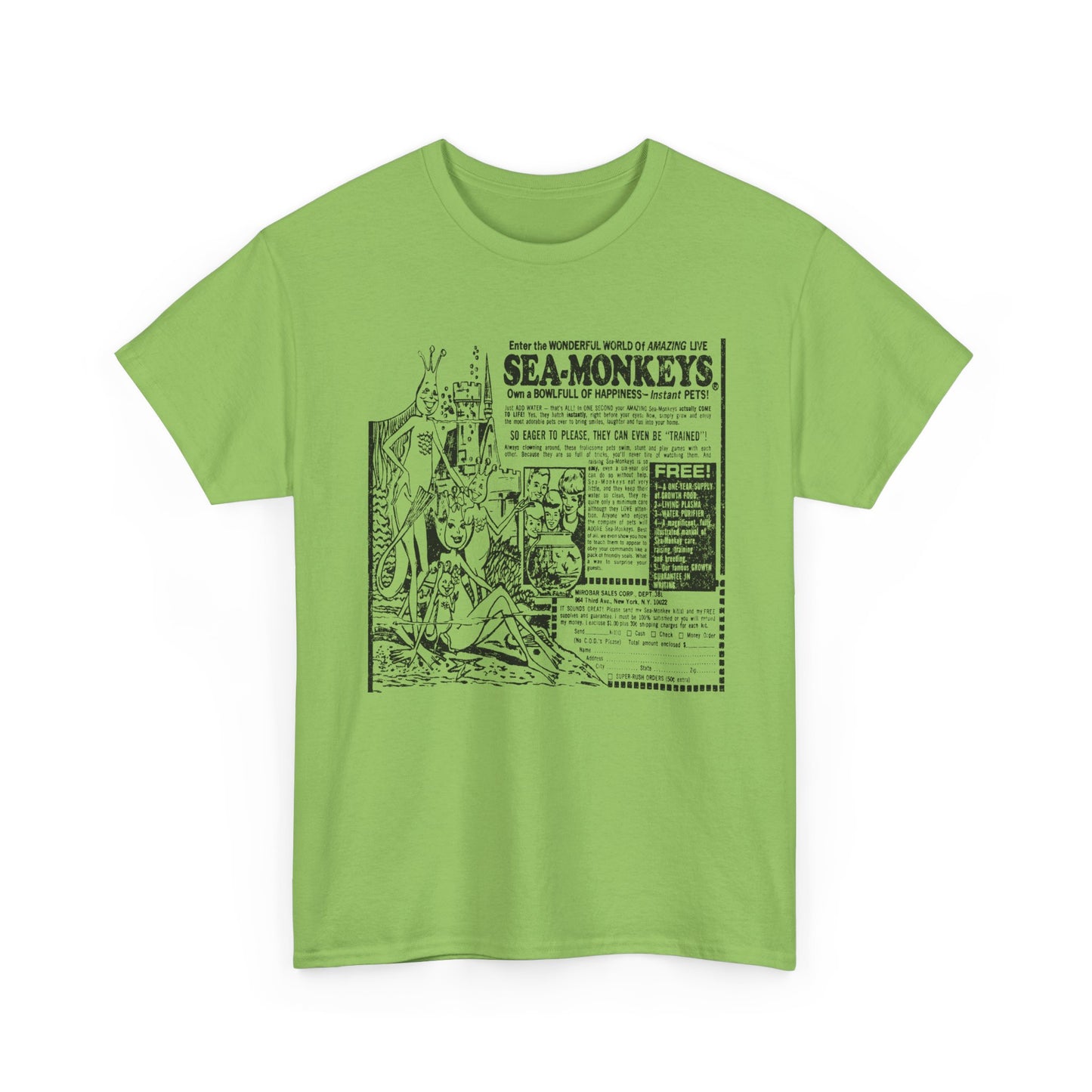1973 sea monkeys insta pet advert black and white reproduction tshirt