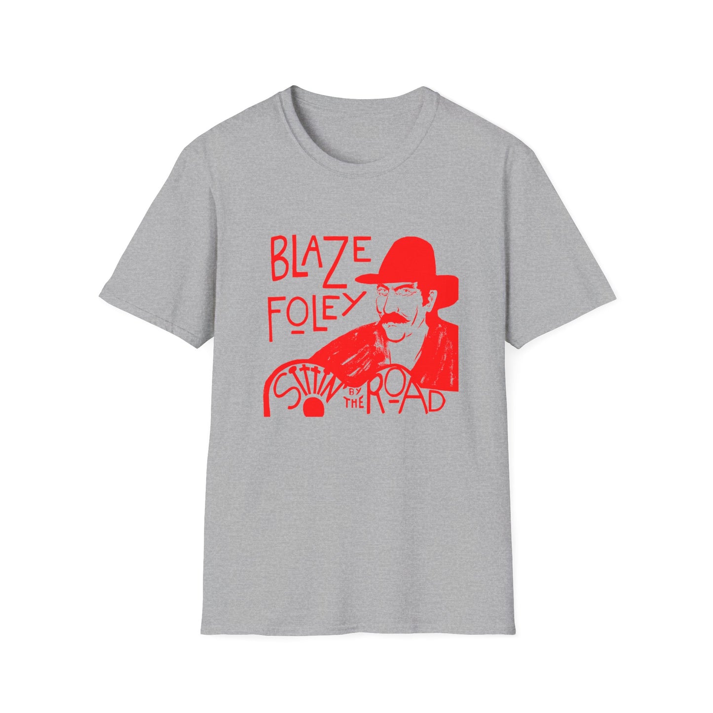 blaze foley sittin' by the road red stencil fan art tshirt