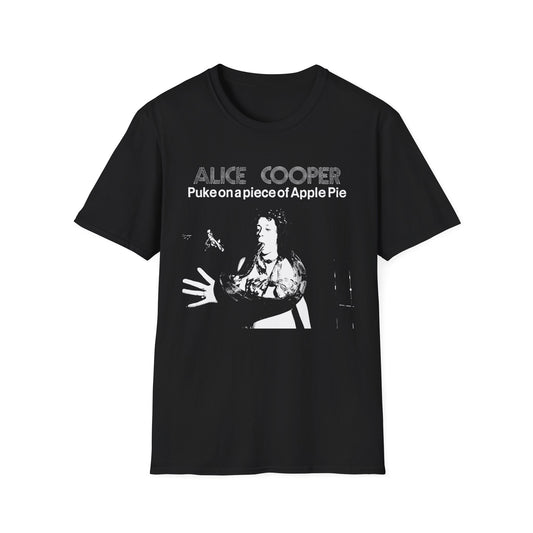 alice cooper puke on a piece of apple pie bootleg from detroit show 1971 tshirt