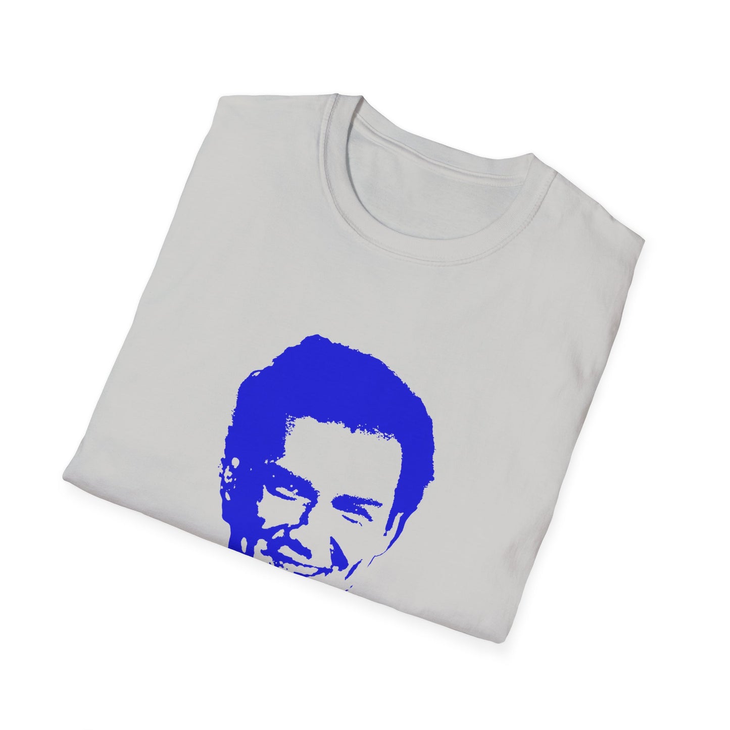 norm macdonald blue stencil face tshirt
