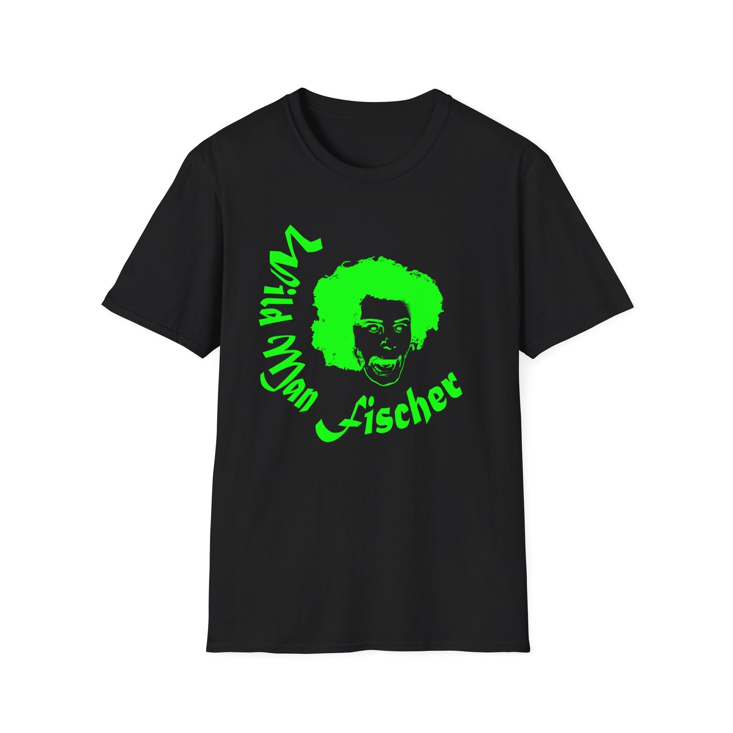 wild man fischer neon green stencil tshirt