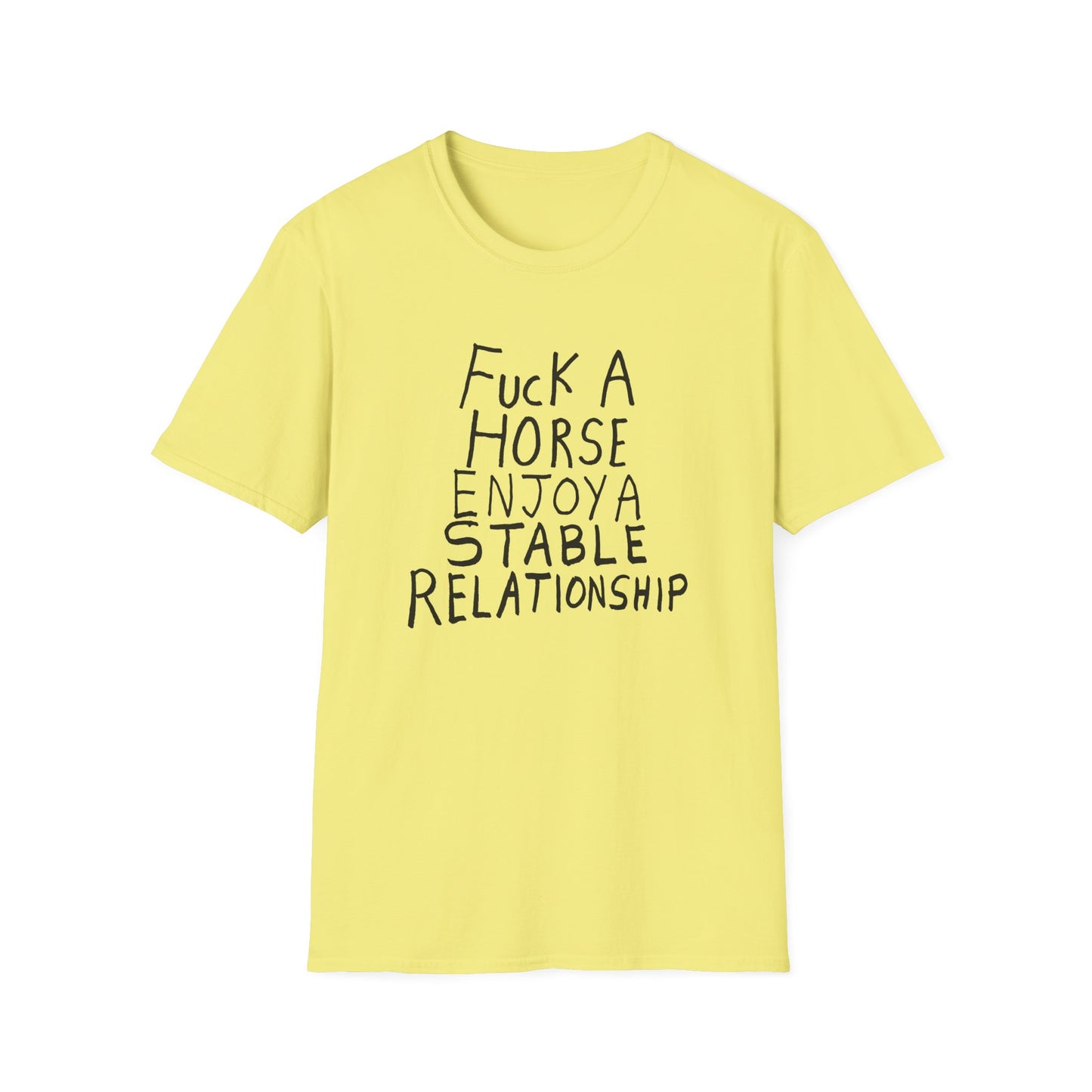 fuck a horse enjoy a stable relationship hand drawn tshirt