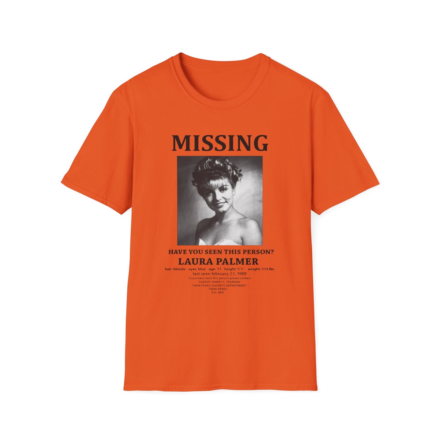 laura palmer missing poster tshirt