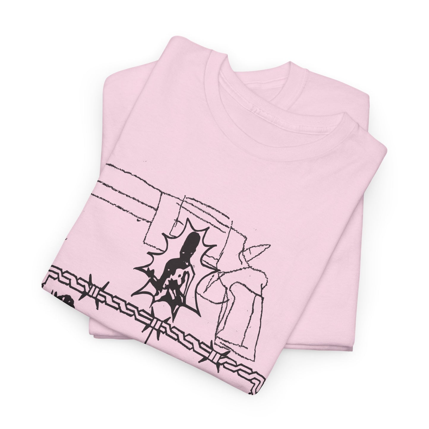 unknown gun and sheep illustration reproduction tshirt