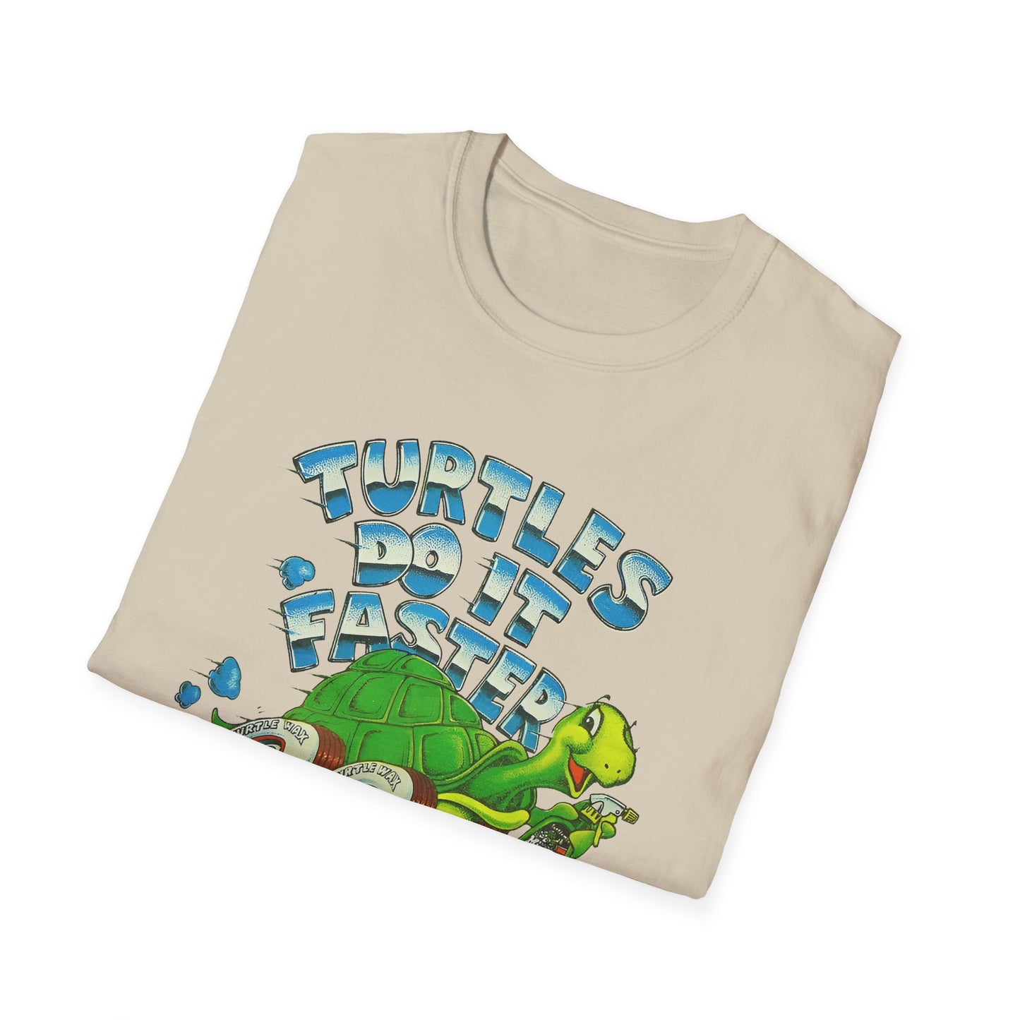 1980s turtle wax advertisement turtles do it faster reproduction tshirt