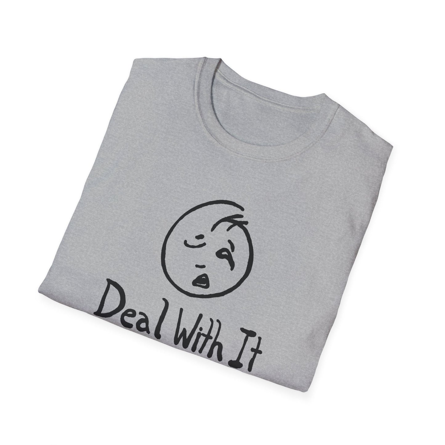 deal with it weird sad guy tshirt