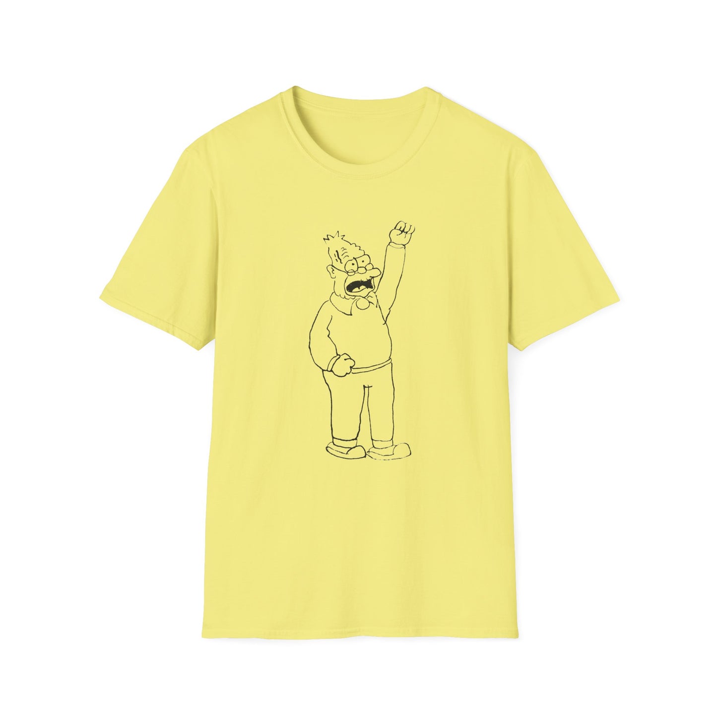 original sketch of grandpa simpson tshirt