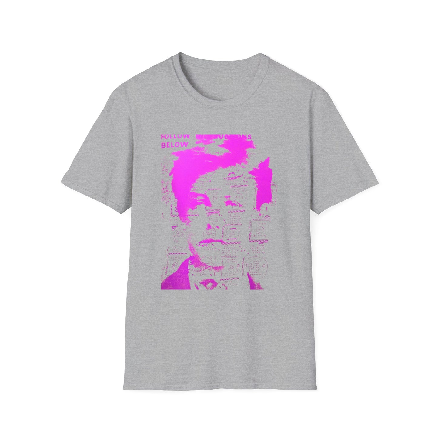 ray johnson arthur rimbaud art in pink tshirt