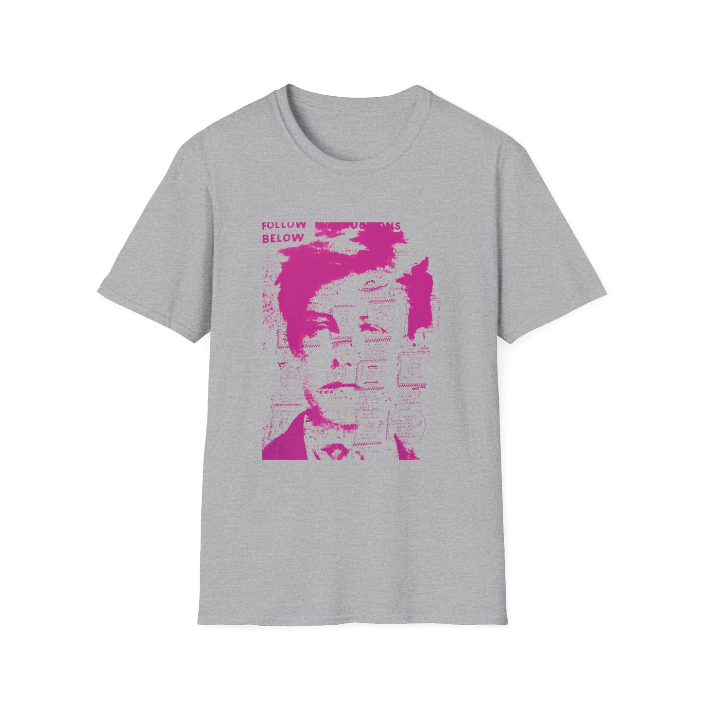 ray johnson arthur rimbaud art in pink tshirt