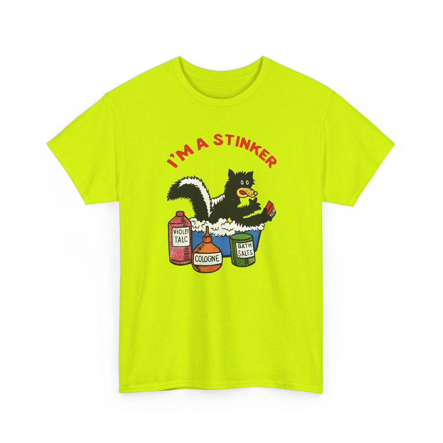 1960s skunk in bath i'm a stinker reproduction tshirt