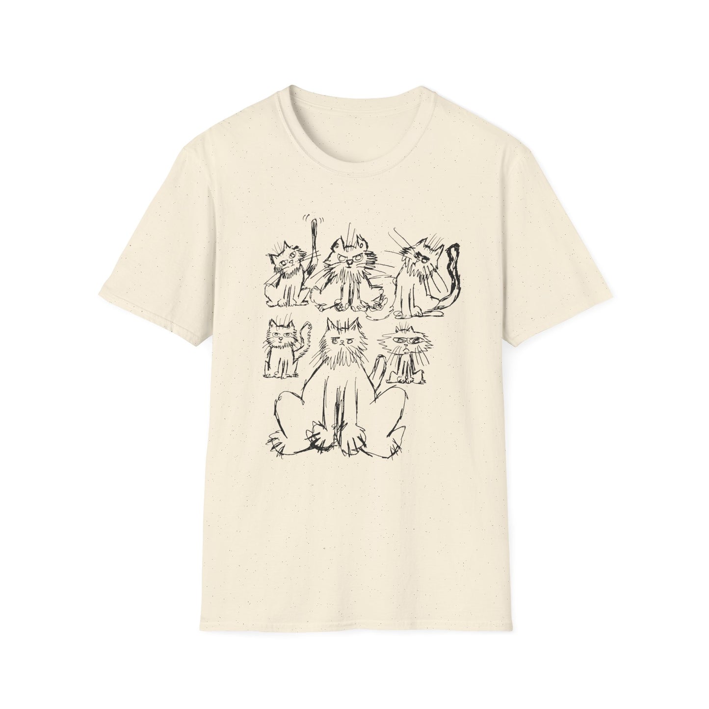 original drawing six cats tshirt
