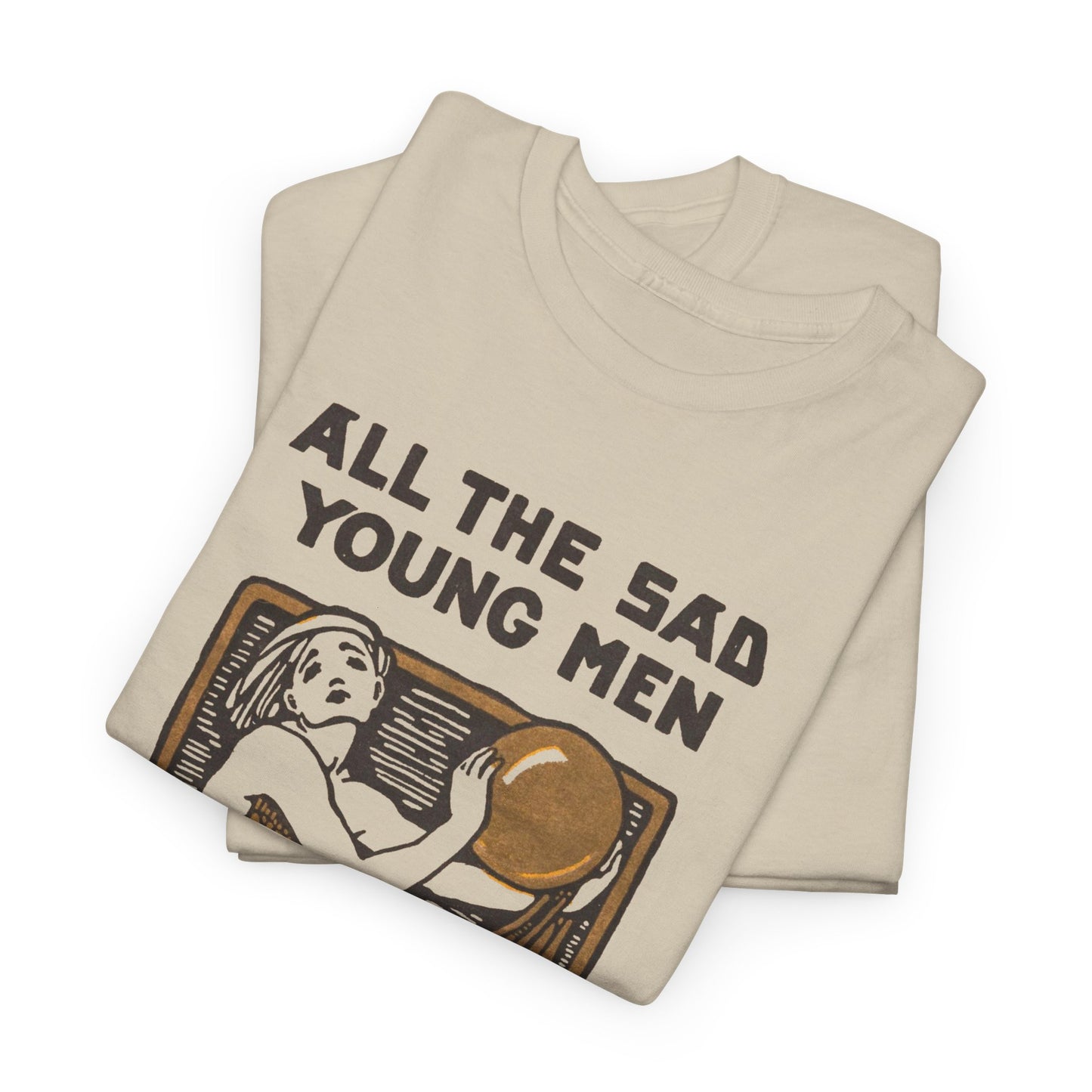 1926 f. scott fitzgerald book cover by cleo damianakes for all the sad young men tshirt
