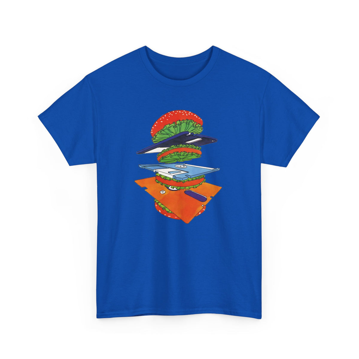1989 uncredited art from micro mag floppy disc burger tshirt