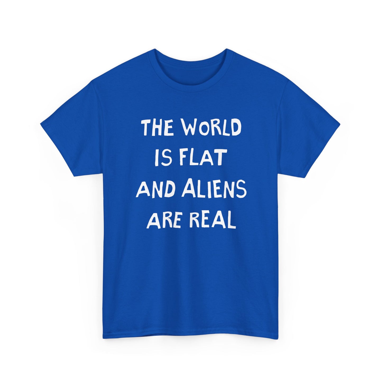 the world is flat and aliens are real hand drawn font tshirt