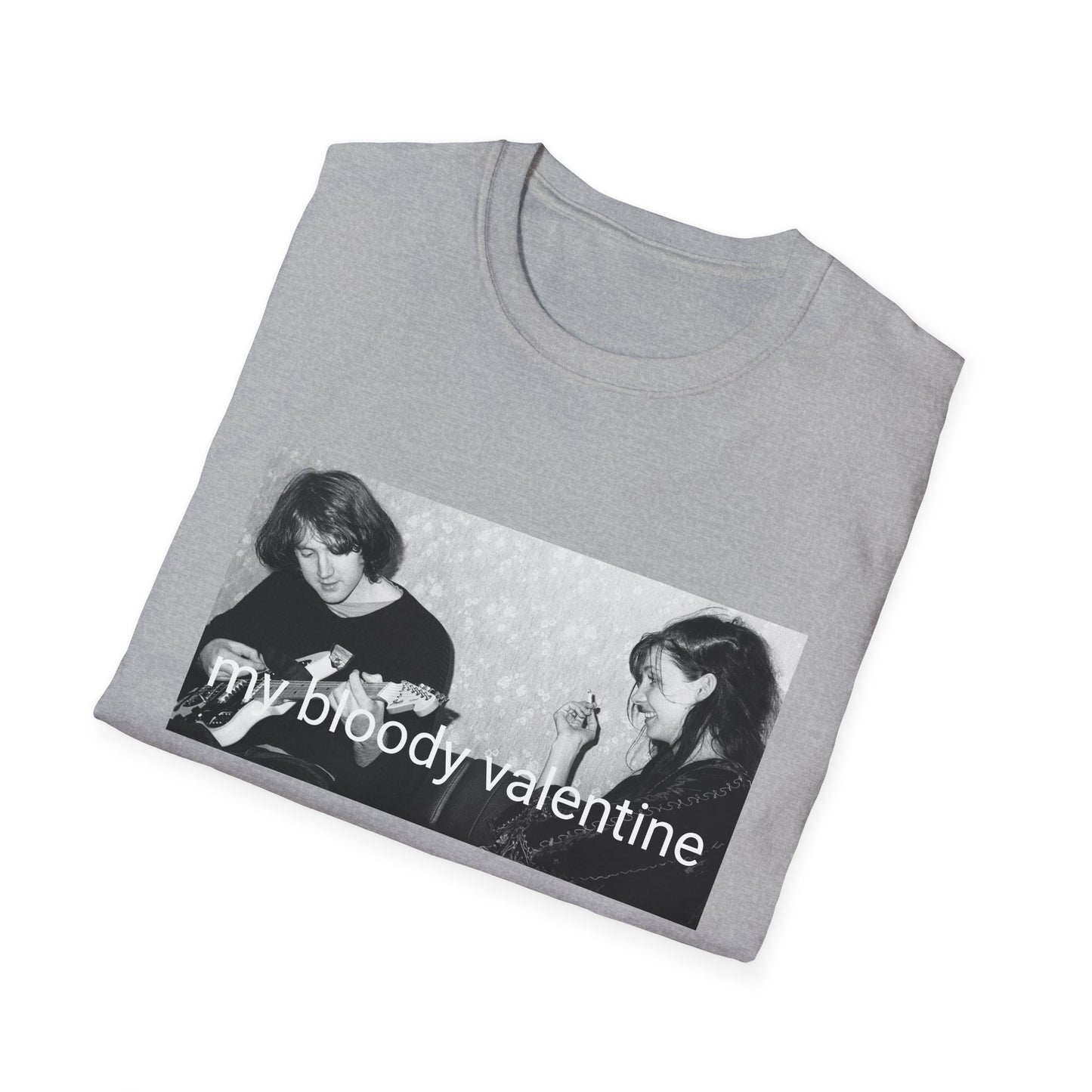 kevin shields and belinda butcher sitting on a couch tshirt