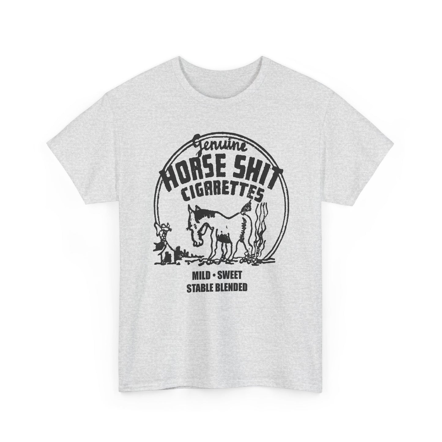 vintage horse shit cigarettes graphic reproduction tshirt