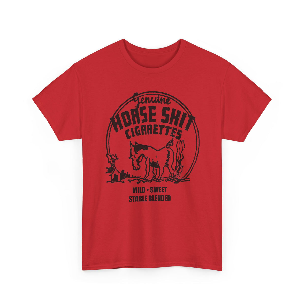 vintage horse shit cigarettes graphic reproduction tshirt