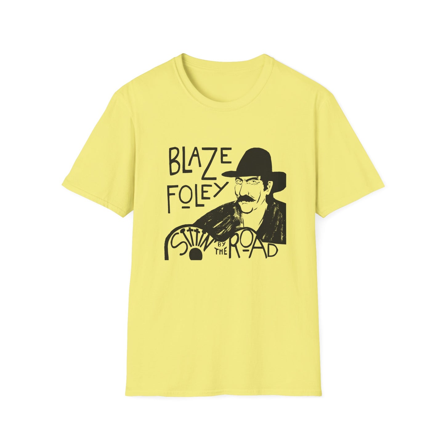 blaze foley sittin' by the road black stencil fan art tshirt